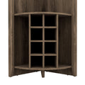 Morgana 8 Bottle 5 Shelf Corner Bar Cabinet Dark Brown Dark Brown Particle Board