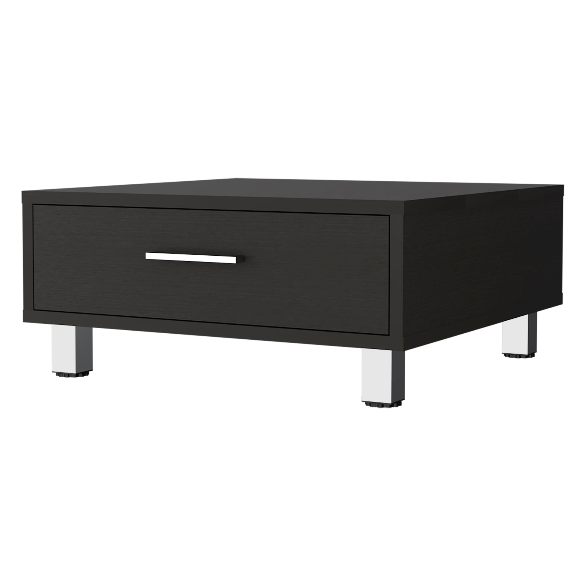 Black Wengue 1 Drawer Rectangle Coffee Table Black Particle Board