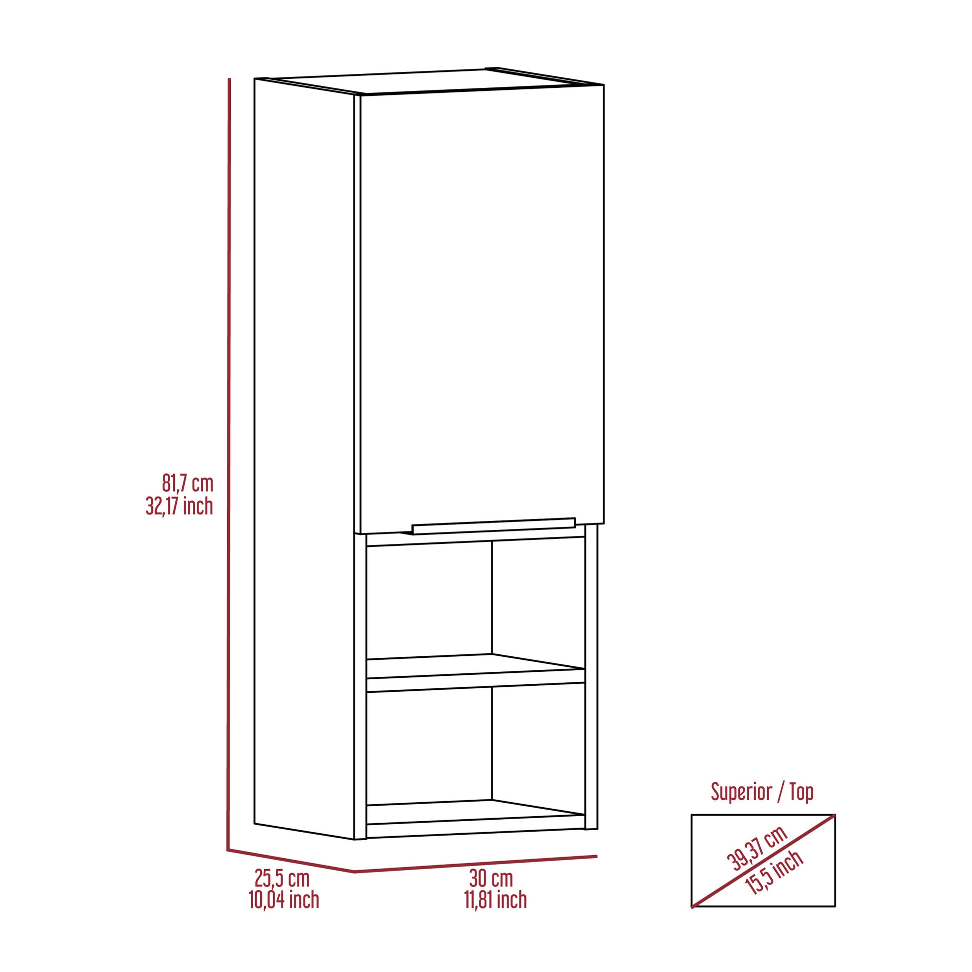 Black Wengue Rectangle 2 Shelf Medicine Cabinet Black Particle Board