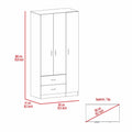 Rowaton 2 Drawer 3 Door Armoire White White Particle Board