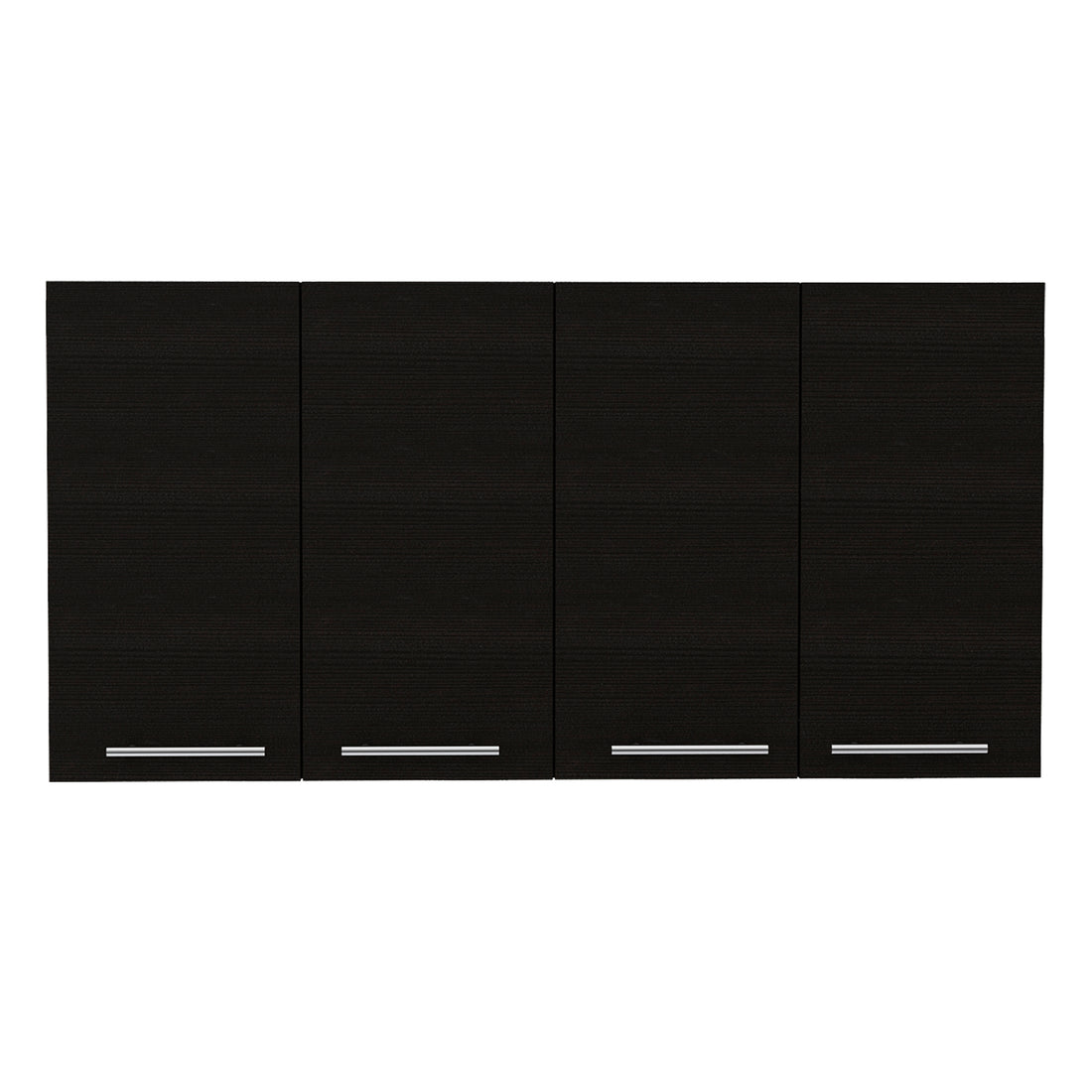 Stockton Rectangle Four Swing Doors Wall Cabinet Black Wengue Black Particle Board