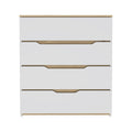 Lynbrook 4 Drawer Dresser White And Light Oak White Particle Board