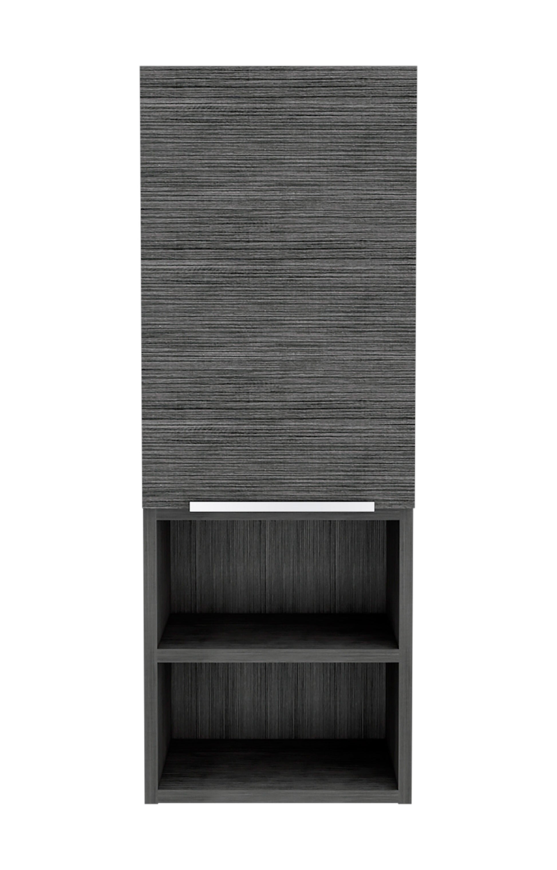 Smokey Oak Rectangle 2 Shelf Medicine Cabinet Gray Particle Board