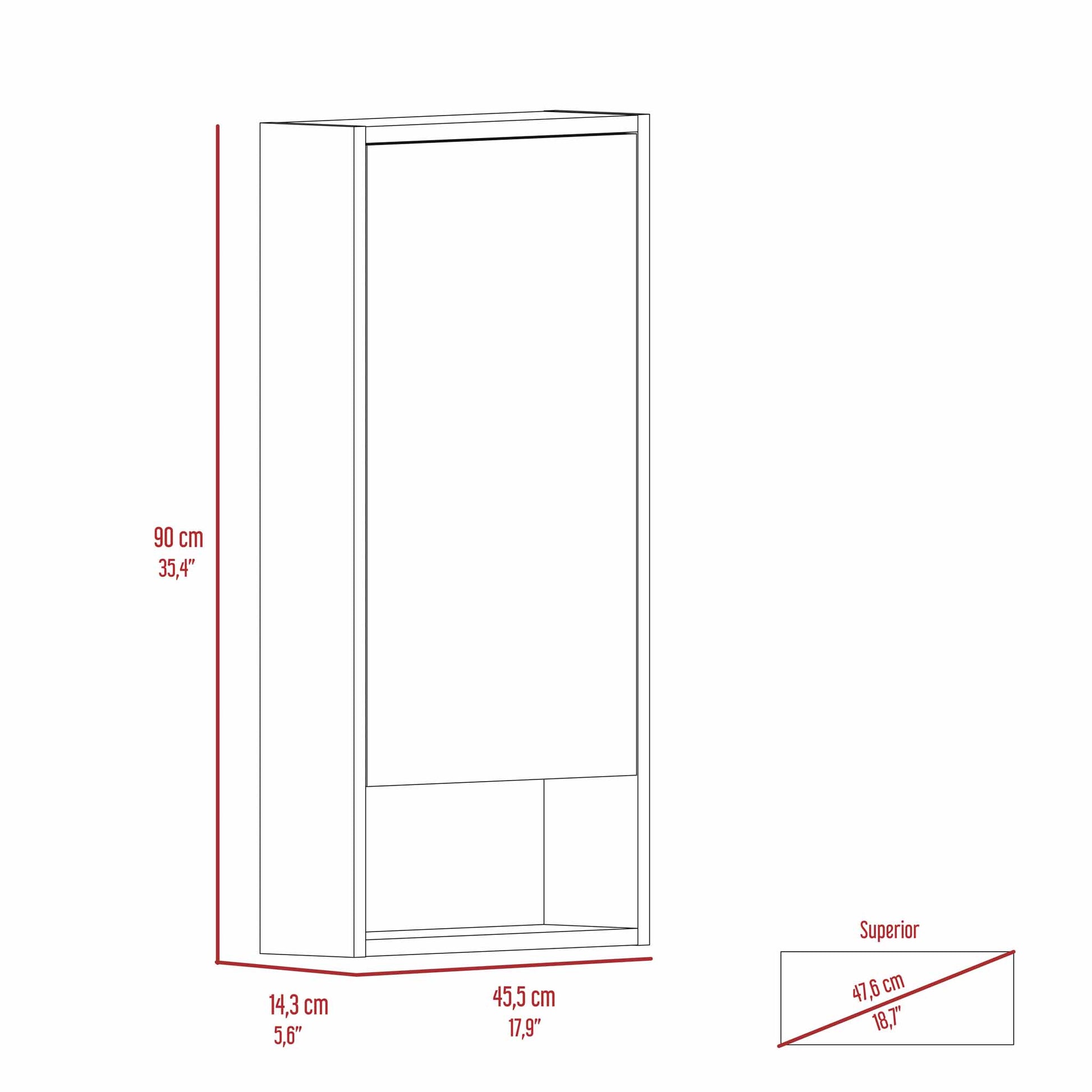 Burlington Rectangle Medicine Cabinet With Mirror Black Wengue Black Particle Board