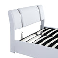 Queen Size Upholstered Faux Leather Platform Bed With A Hydraulic Storage System, White White Technical Leather