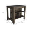 Rockaway 3 Shelf Kitchen Island Dark Brown And Onix Brown Particle Board