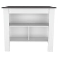 Rockaway 3 Shelf Kitchen Island White And Onix White Particle Board