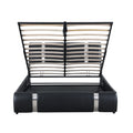 Queen Size Upholstered Faux Leather Platform Bed With A Hydraulic Storage System, Black Black Technical Leather