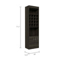 Wolcott 16 Bottle 1 Shelf Bar Cabinet Carbon Espresso Brown Particle Board