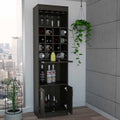 Wolcott 16 Bottle 1 Shelf Bar Cabinet Carbon Espresso Brown Particle Board