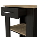 Rockaway 1 Drawer 2 Shelf Kitchen Island Black Wengue And Light Oak Black Particle Board