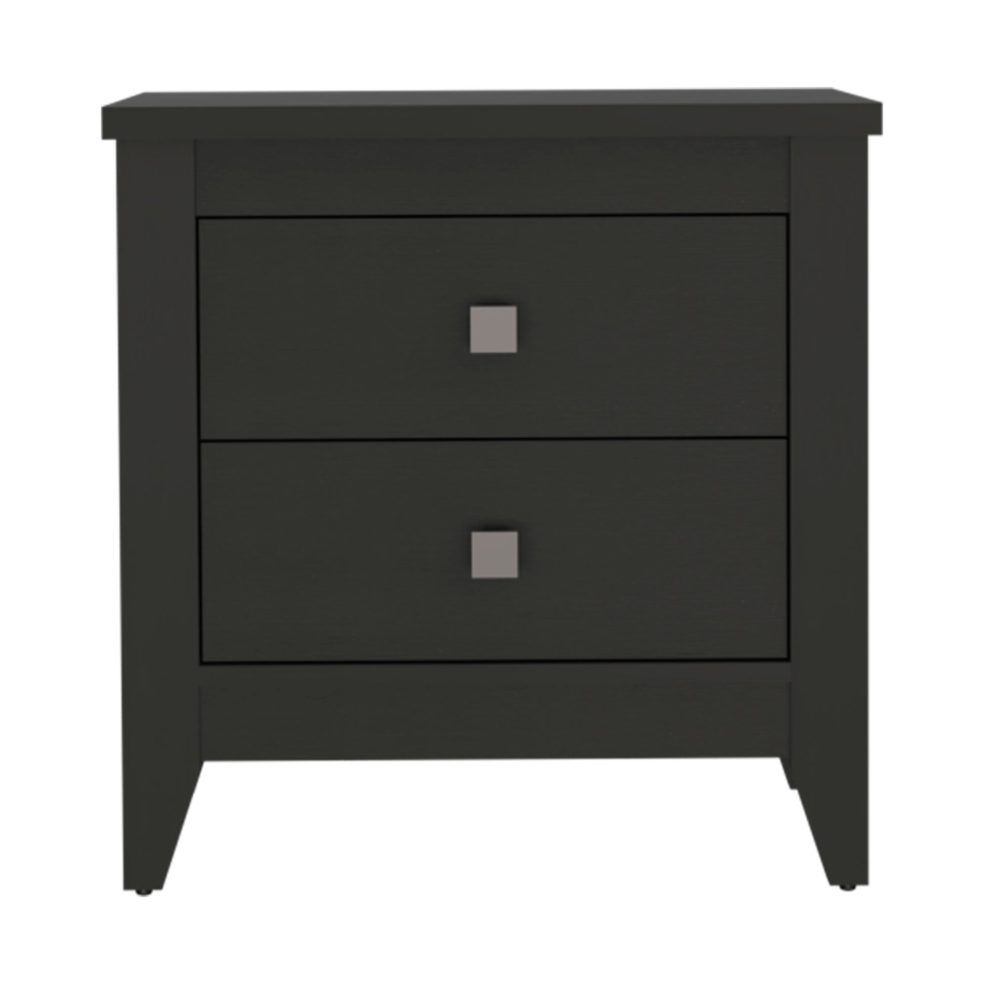 Windsor 2 Drawer Nightstand Black Wengue Black Particle Board