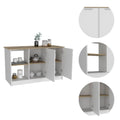 Light Oak And White 2 Shelf Kitchen Island White Particle Board