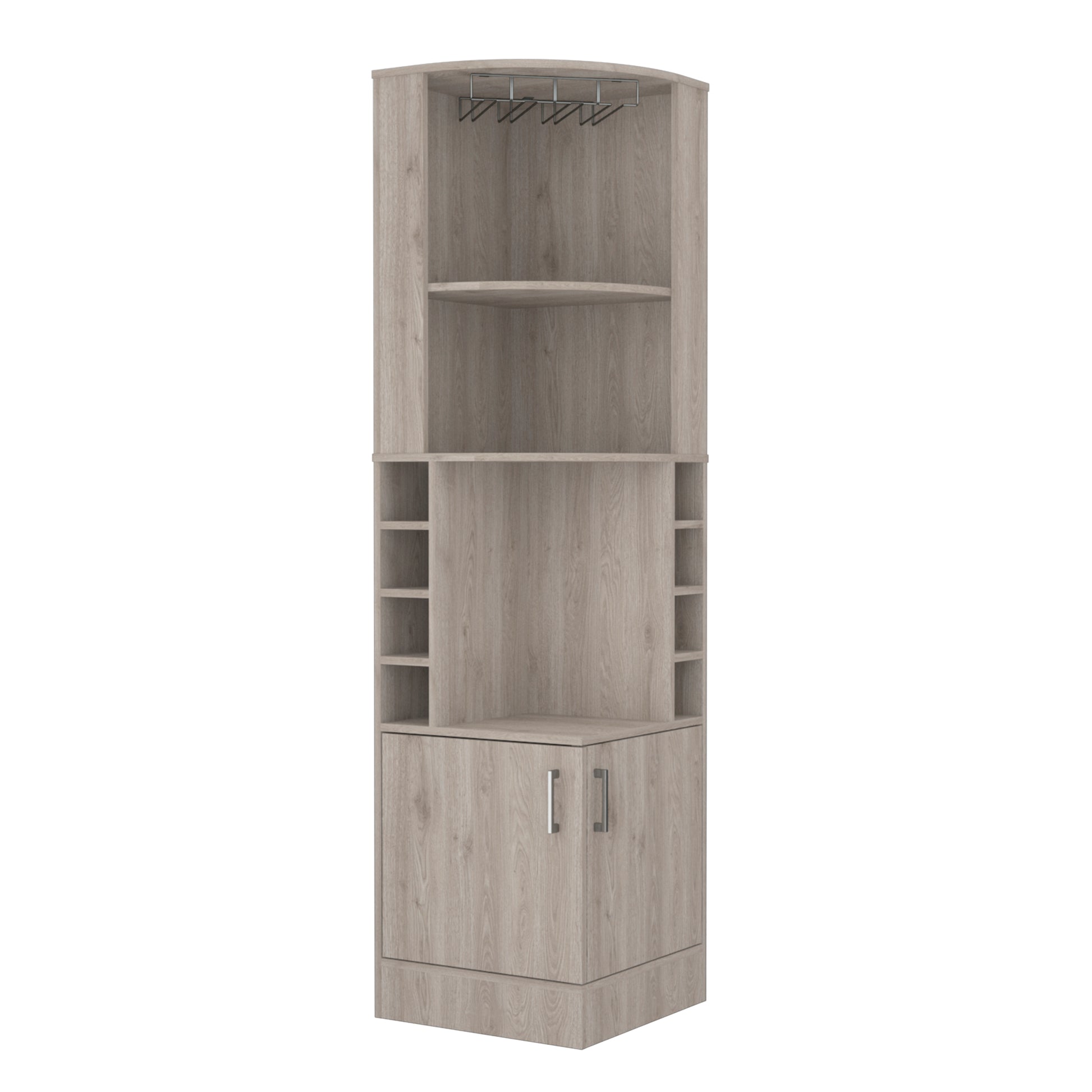 Light Gray 8 Bottle 2 Shelf Bar Cabinet Freestanding 5 Or More Shelves Light Gray Primary Living Space Shelves Included Particle Board