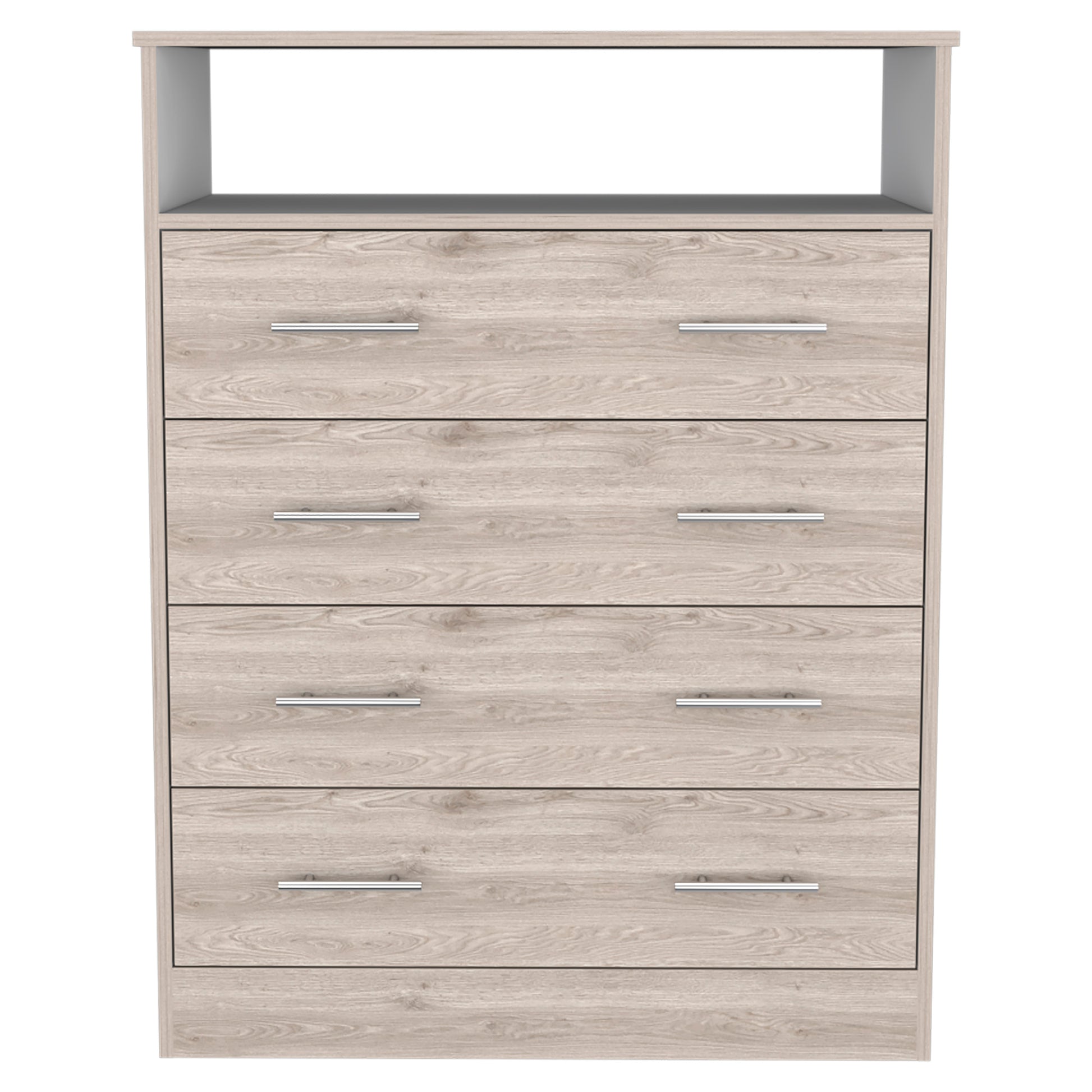 Dover 4 Drawer Rectangle Dresser Light Gray Light Gray Particle Board