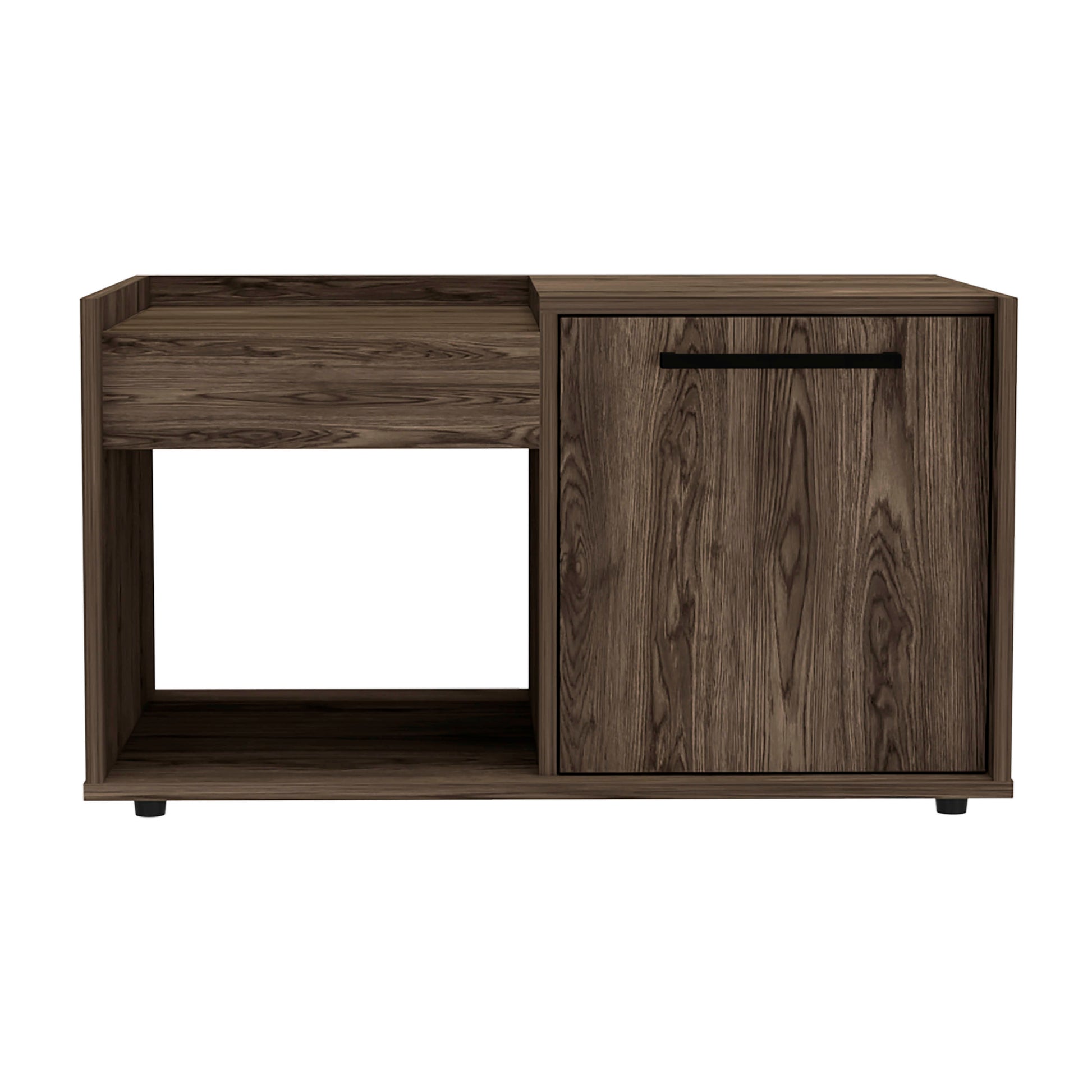 Tualatin 2 Shelf Coffee Table Dark Walnut Brown Particle Board