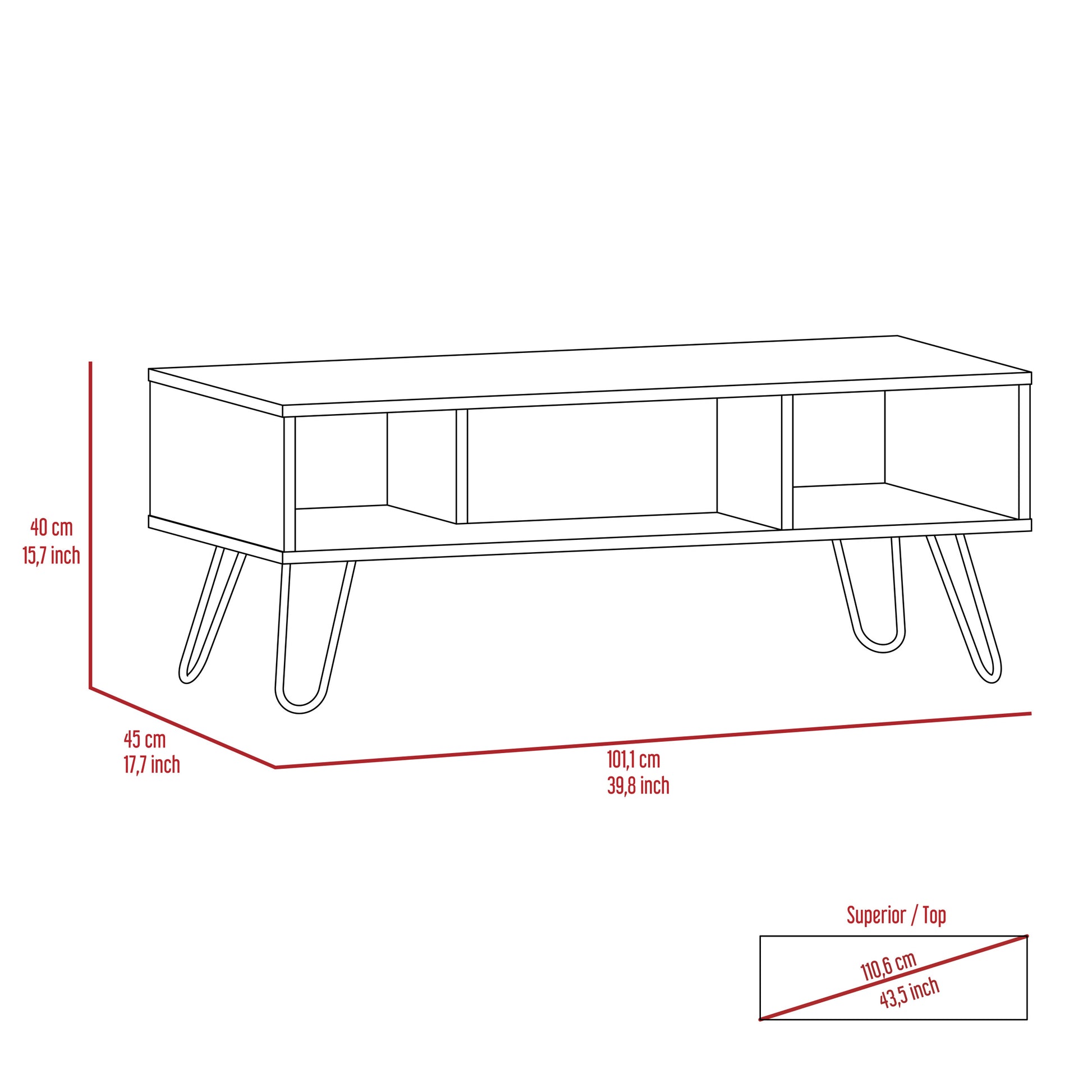 Newport Rectangle 2 Shelf Coffee Table Carbon Espresso Carbon Gray,Espresso Particle Board