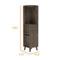 Dark Brown 1 Drawer 2 Shelf Corner Bar Cabinet Brown Particle Board