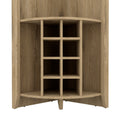 Morgana 8 Bottle 5 Shelf Corner Bar Cabinet Macadamia Beige Particle Board