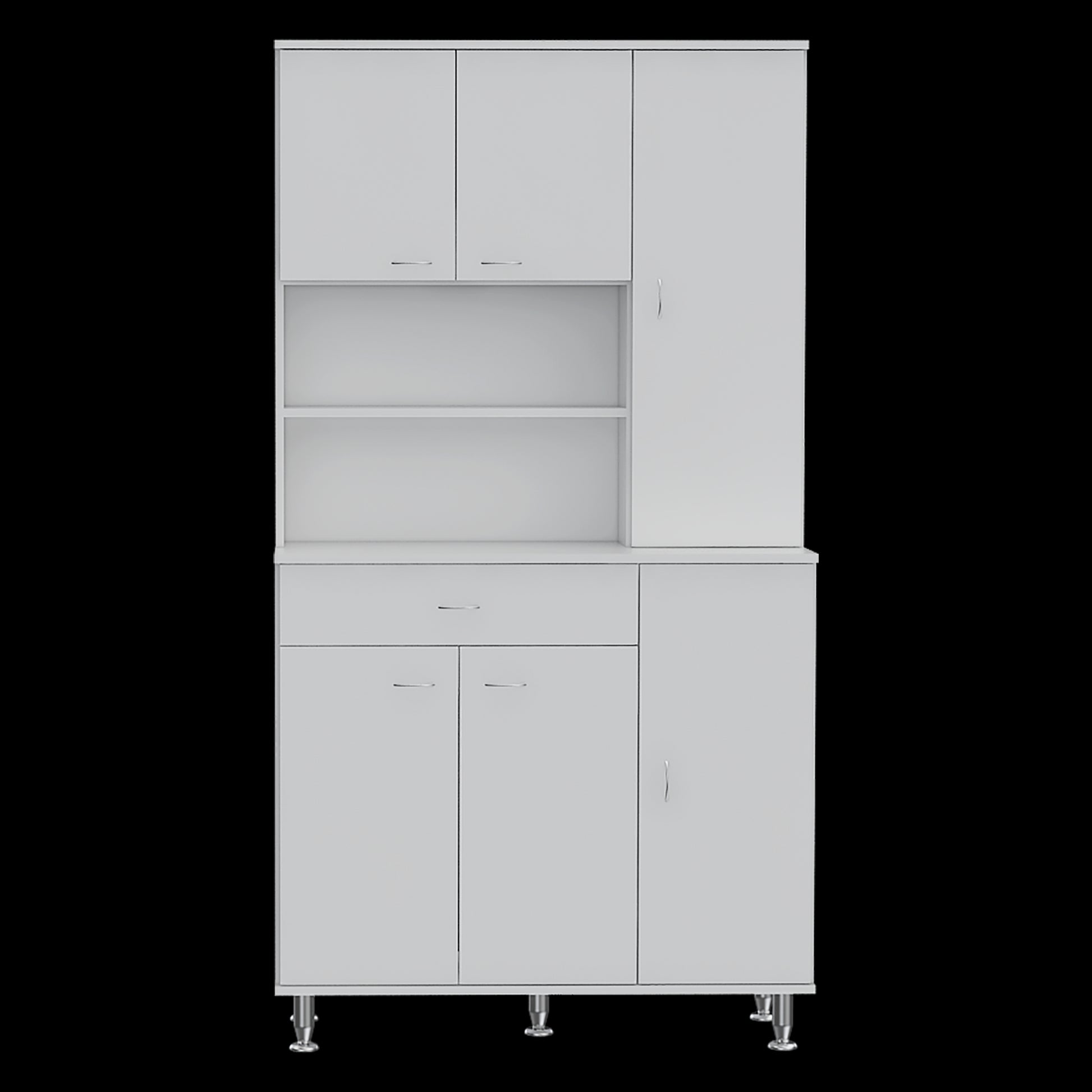 Tigard 1 Shelf 1 Drawer Pantry Cabinet White White Particle Board