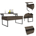 Trumbel Rectangle Lift Top Coffee Table Dark Walnut Brown Particle Board