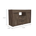 Chapella 2 Drawer Sideboard Dark Walnut Brown Particle Board