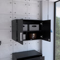 Black Wengue 2 Door Rectangle Wall Cabinet Black Particle Board