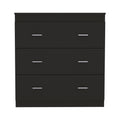 Black Wengue 3 Drawer Dresser Black Bedroom Particle Board