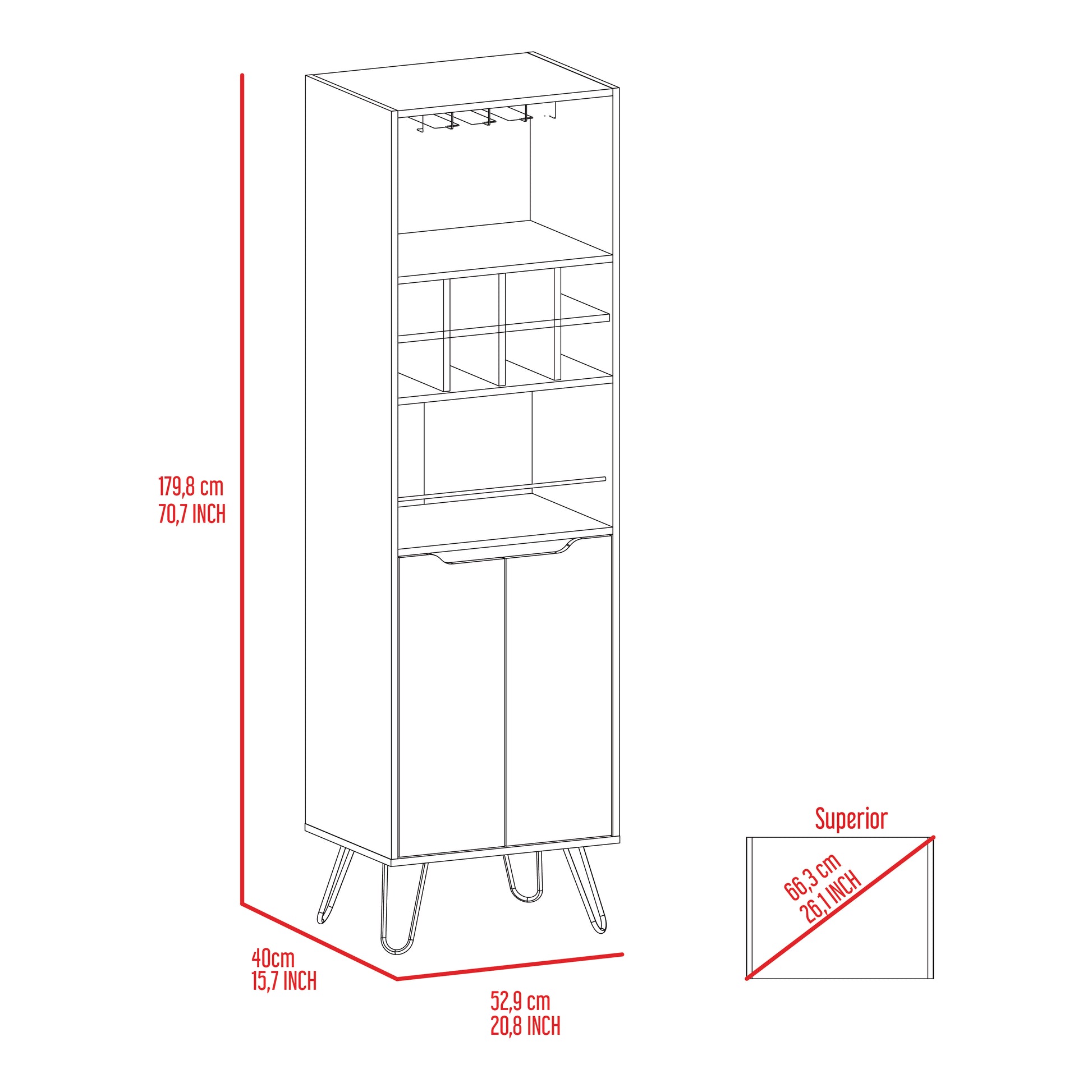 Thorndike 8 Bottle 2 Shelf Bar Cabinet Black Wengue Black Particle Board