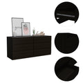 Waterville 6 Drawer Rectangle Dresser Black Wengue Black Particle Board