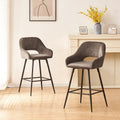 Bar Stools Set Of 2 Velvet Gray Breakfast Dining