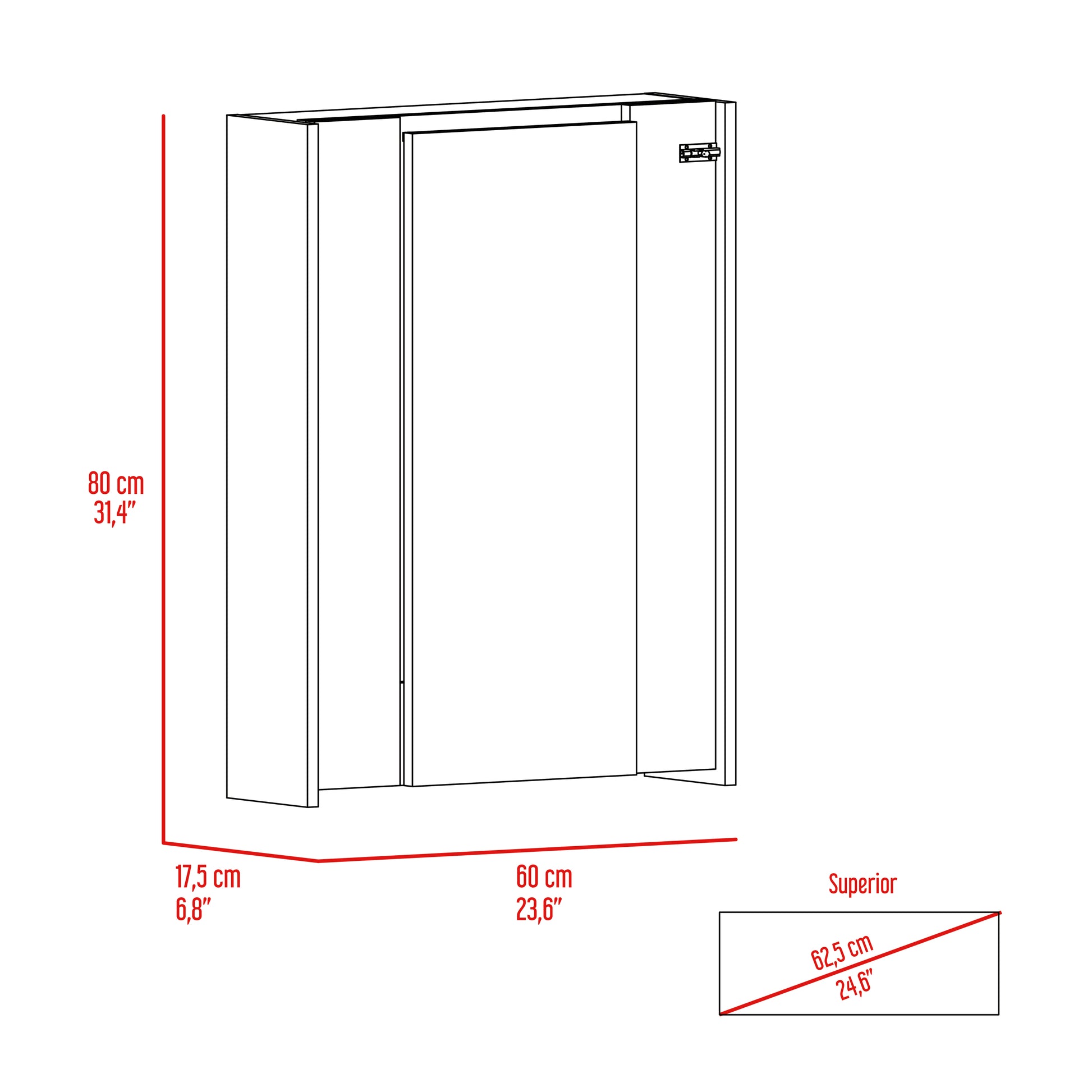 Wakeman Rectangle Foldable Desk White White Particle Board