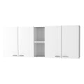 Menlo 59 Inch Four Swing Doors Wall Cabinet White White Particle Board