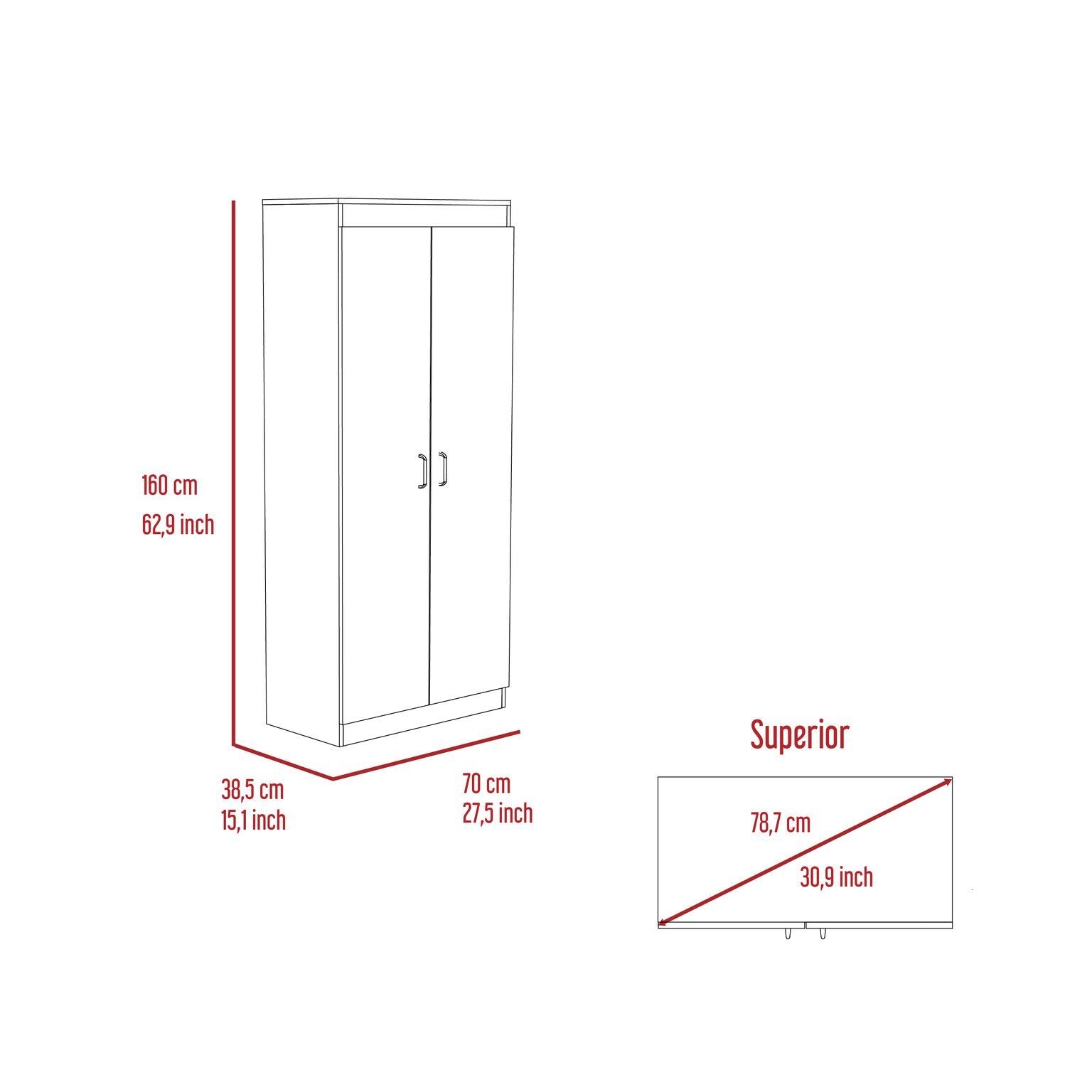 Cherry Hill 5 Shelf Pantry Cabinet White White Particle Board