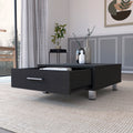 Black Wengue 1 Drawer Rectangle Coffee Table Black Particle Board