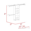 Calveston 1 Drawer 4 Shelf Closet System White White Particle Board