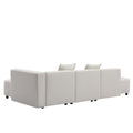 Luxury Modern Style Living Room Upholstery Sofa Beige Chenille