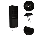 Thorndike 8 Bottle 2 Shelf Bar Cabinet Black Wengue Black Particle Board