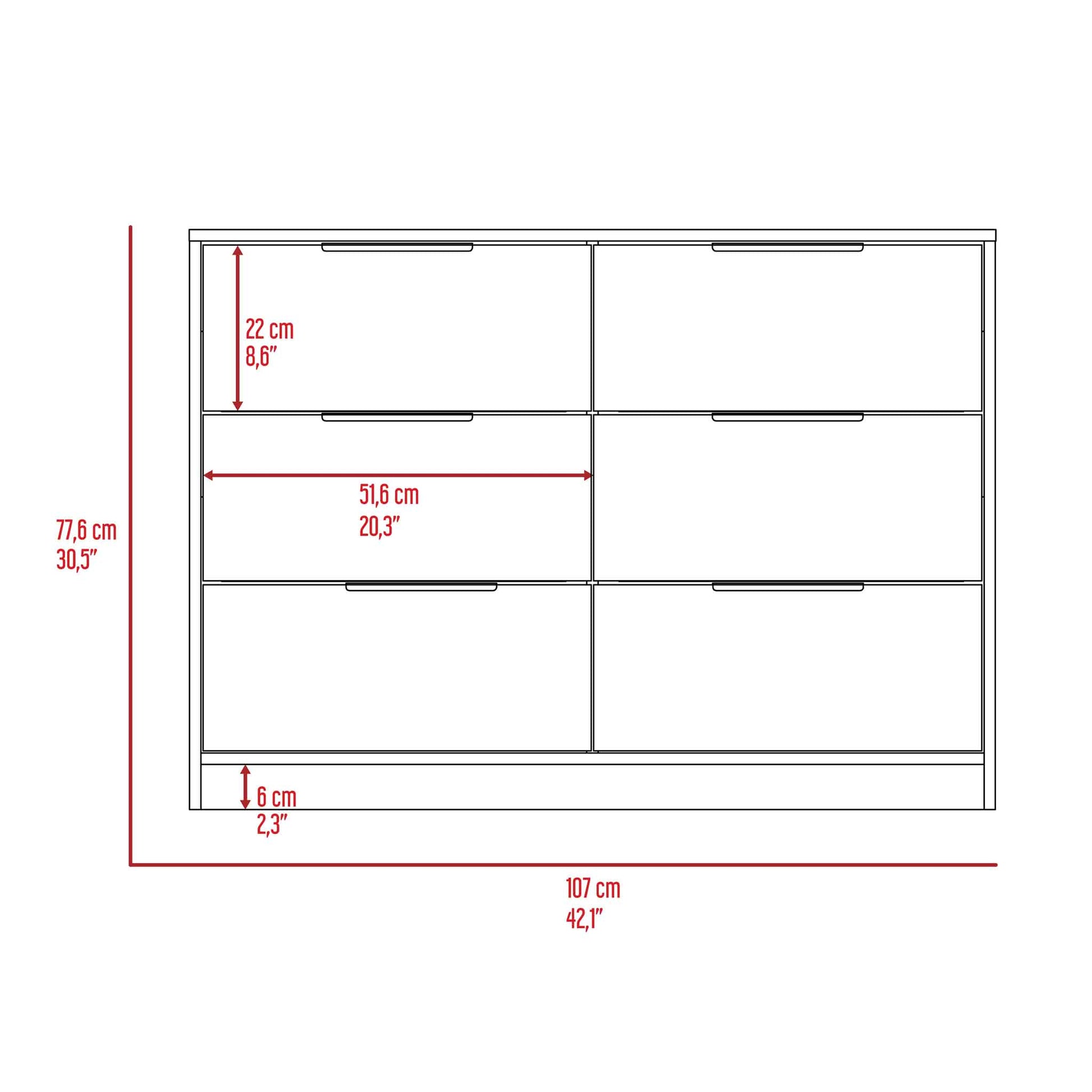 Longhill 6 Drawer Rectangle Dresser Black Wengue And Pine Black Particle Board