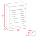 Dover 4 Drawer Rectangle Dresser White White Particle Board