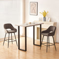 Bar Stools Set Of 2 Velvet Gray Breakfast Dining