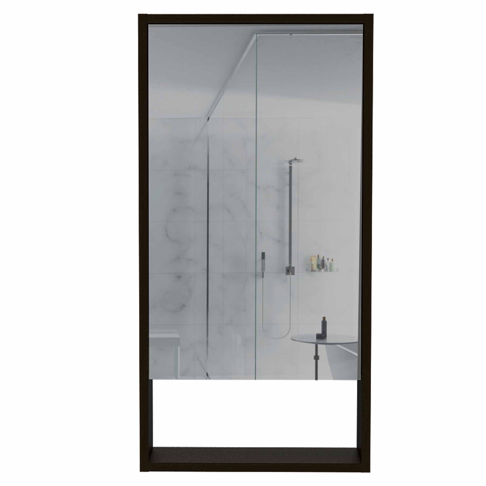 Burlington Rectangle Medicine Cabinet With Mirror Black Wengue Black Particle Board