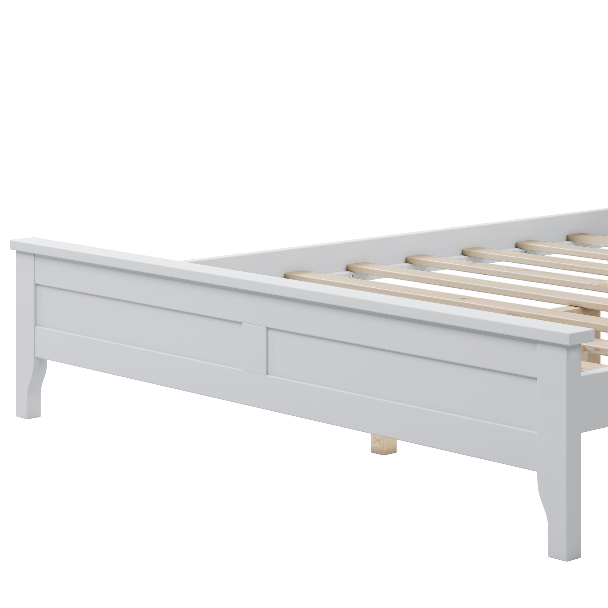 Modern White Solid Wood Full Platform Bed old white-solid wood