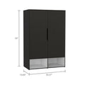 Logan 2 Shelf Armoire Black Wengue And White Black Particle Board