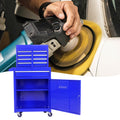 Detachable 5 Drawer Tool Chest with Bottom Cabinet and blue-metal