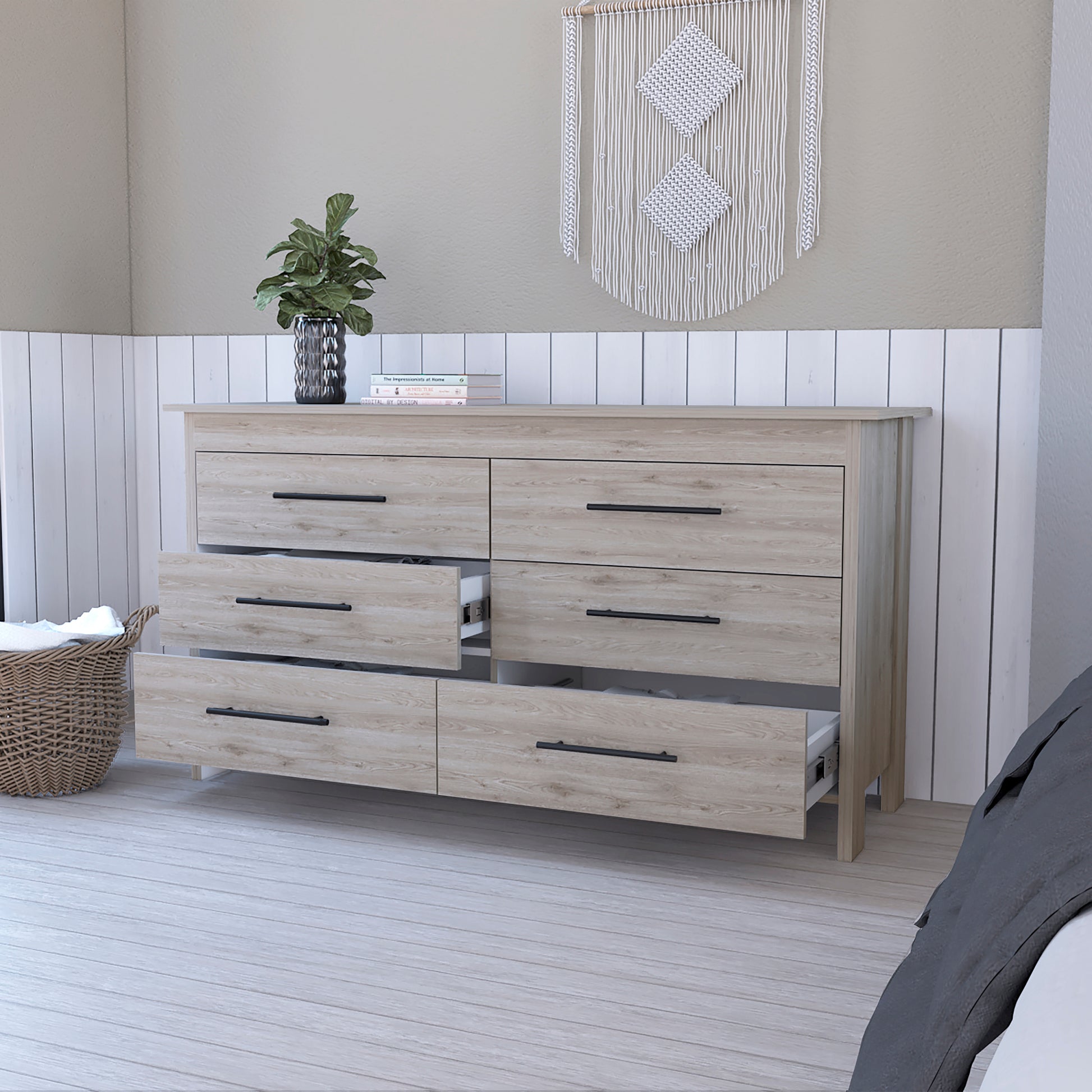Southington 6 Drawer Rectangle Dresser Light Gray Light Gray Particle Southington 6 Drawer Rectangle Dresser Light Gray Light Gray Particle
