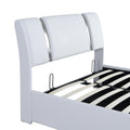 Full Size Upholstered Faux Leather Platform Bed With A Hydraulic Storage System, White White Technical Leather