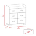 Edgemont 5 Drawer Dresser White White Particle Board