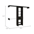 Calveston 1 Drawer 4 Shelf Closet System Black Wengue Black Particle Board