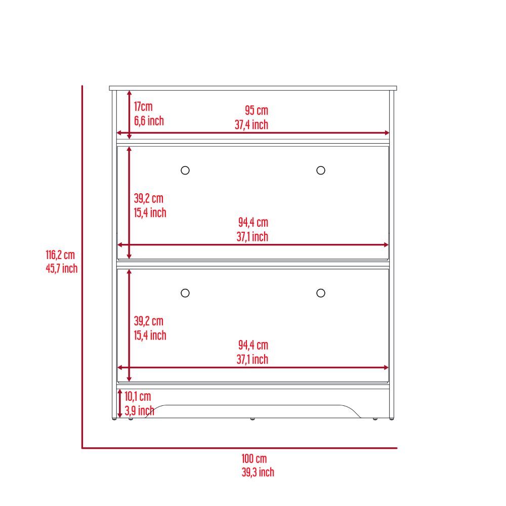 Cranbery 2 Shelf Shoe Rack Light Oak And White White Particle Board